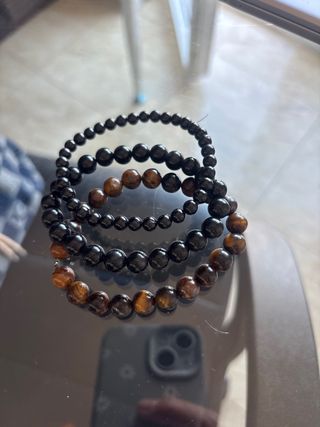 Pulseras de Obsidiana, Ojo de Tigre y Turmalina