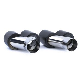 COLAS ESCAPE SALIDA DOBLE UNIVERSAL ACERO INOX NEGRO MATE