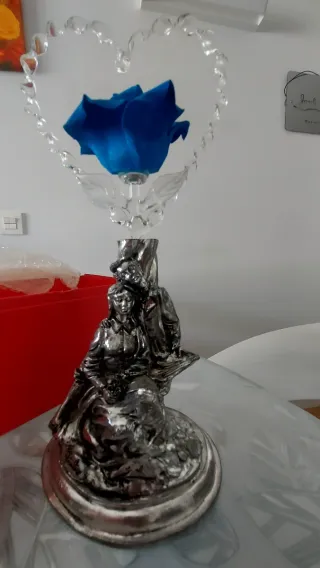 Figura Enamorados Corazón Rosa Azul