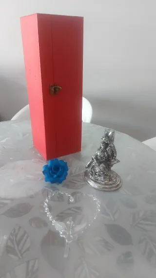 Figura Enamorados Corazón Rosa Azul