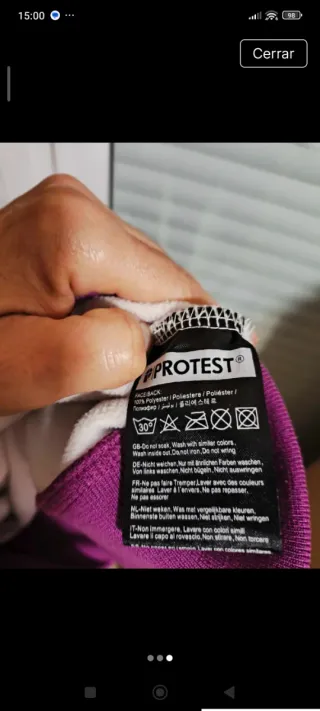 Sudadera Protest cremallera rayas moradas T.S