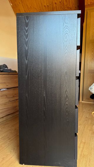 Cómoda Malm 6 Cajones Negra
