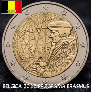 Moneda 2 euros Belgica del año 2022 Programa Eras