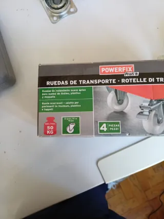 4 Ruedas de transporte blancas