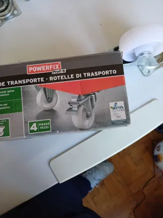 4 Ruedas de transporte blancas