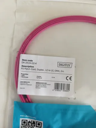 Cable Fibra Óptica Duplex LC OM4 2m