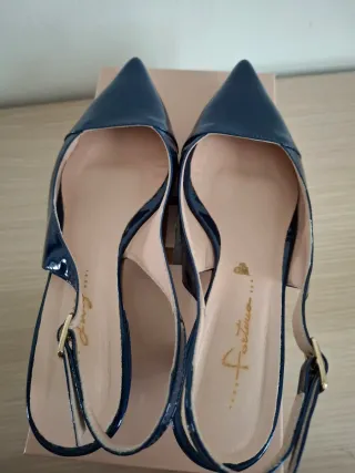 Scarpe Slingback Lilly Fortuna Blu Navy Vernice