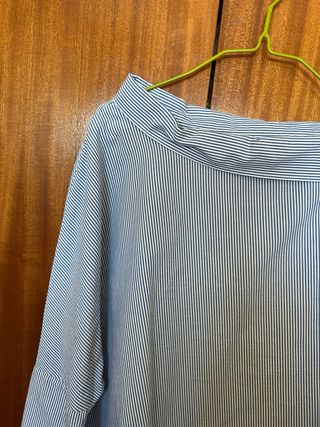 Camisa Zara Talla M Rayas Azul Blanco