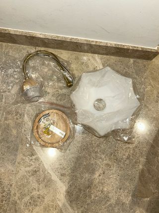 Lámpara de pared madera y cristal