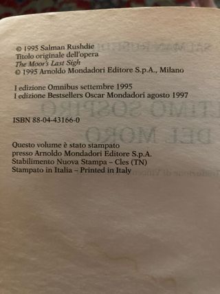 L’Ultimo Sospiro Dei Mori di Salman Rushdie