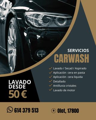 Limpieza profunda de coches, aspirado y encerado