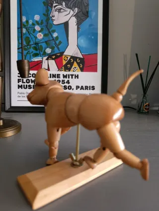 Maniquí perro madera años 70
