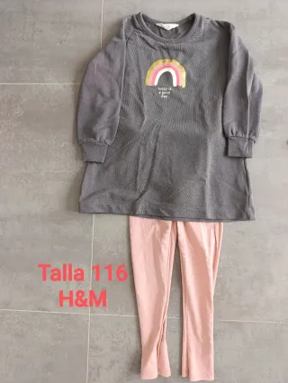 Conjunto vestido y leggins H&M Talla 116