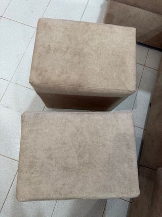 Sofá Cama 3 Plazas con Taburetes y arcón