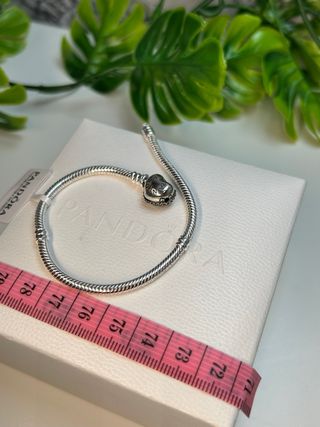 Pulsera Pandora Corazón Pavé Plata