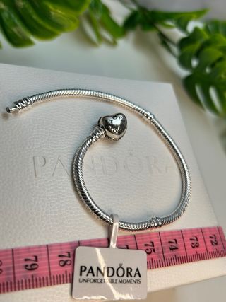 Pulsera Pandora Corazón Pavé Plata