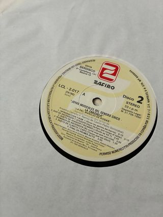 Vinilo Zarzuelas Joyas Musicales Género Chico