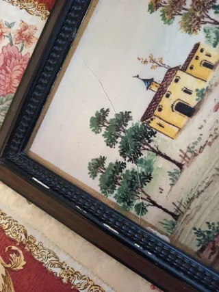 Azulejo Cerámica Antiguo S.XIX Cisnes
