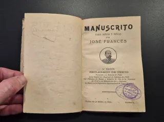 Libro Antiguo Manuscrito José Francés ca. 1920