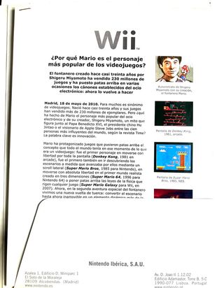 Press Kit Super Mario Galaxy 2 Wii Nintendo