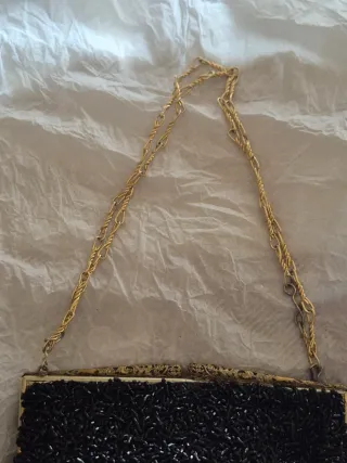 Pochette anni '60 con paillettes nere