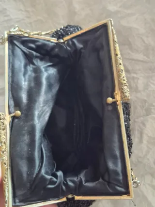 Pochette anni '60 con paillettes nere