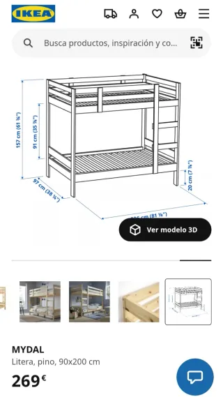Litera IKEA madera