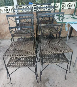 Lote de 12 Sillas de forja