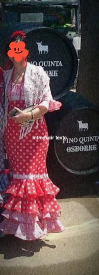 Traje Flamenca Rojo Lunares Blanco