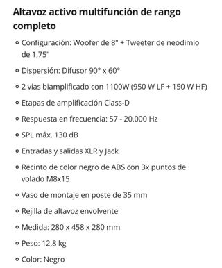 Altavoz Activo Yamaha DXR 8