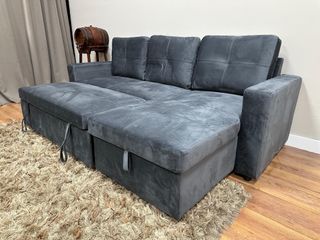 Sofá Cama Gris Tela