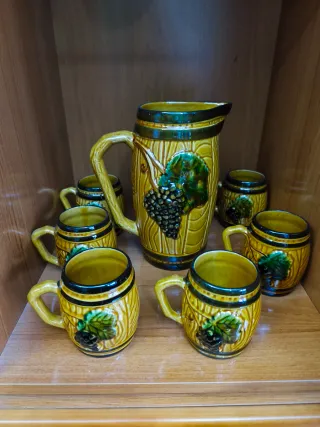 Juego Tazas Cerveza Rústicas Cerámica