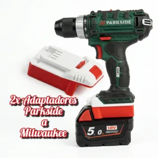 ㊗️2x adaptadores Parkside a baterías Milwaukee㊗️