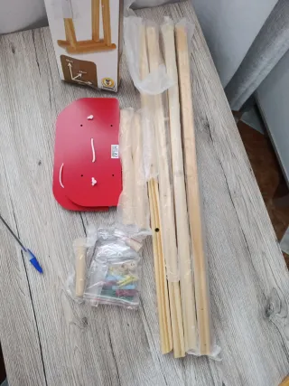 Tendedero de juguete de madera para niños