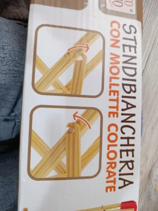 Tendedero de juguete de madera para niños
