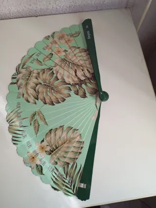 Abanico Duyos floral verde