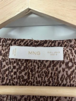 Camisa Mango estampado leopardo volantes