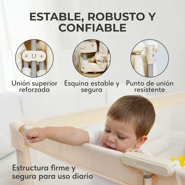 PARQUE INFANTIL PLEGABLE BEBE+ALFOMBRA 130cm BEIG