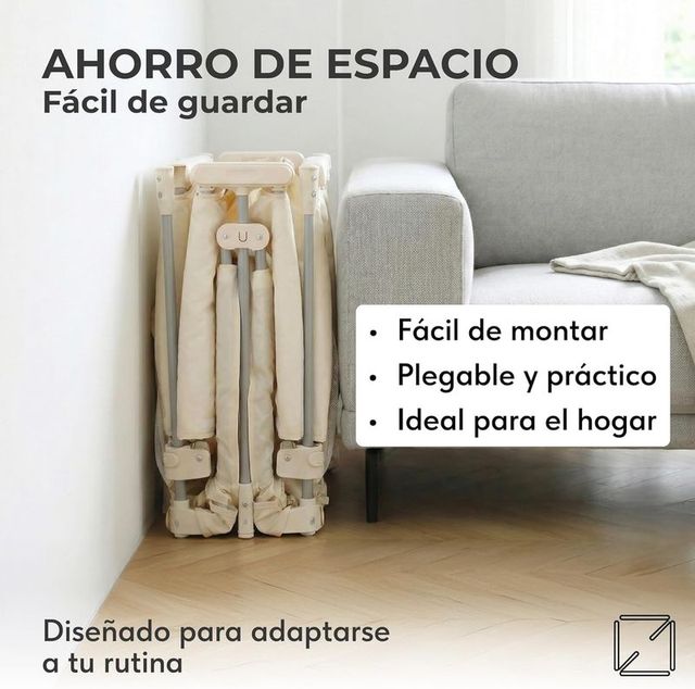 PARQUE INFANTIL PLEGABLE BEBE+ALFOMBRA 130cm BEIG