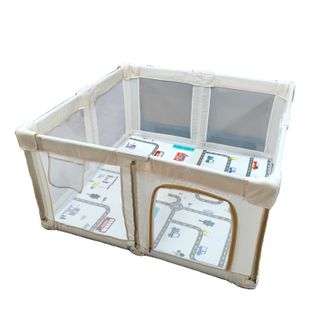 PARQUE INFANTIL PLEGABLE BEBE+ALFOMBRA 130cm BEIG