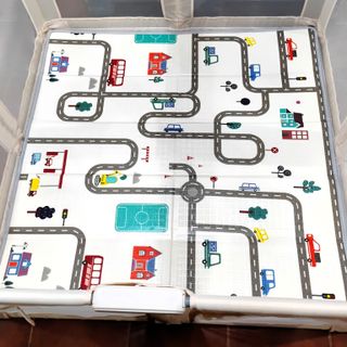 PARQUE INFANTIL PLEGABLE BEBE+ALFOMBRA 130cm BEIG