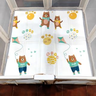 PARQUE INFANTIL PLEGABLE BEBE+ALFOMBRA 130cm BEIG