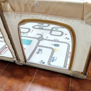 PARQUE INFANTIL PLEGABLE BEBE+ALFOMBRA 130cm BEIG