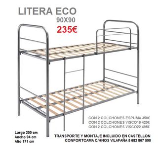 Litera metálica con colchones