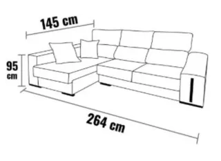 Sofá chaise longue  + 2 butacas