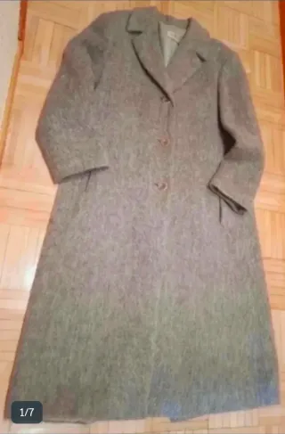 Abrigo largo gris perla talla 46