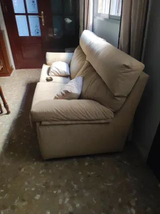 Sofá 2 plazas y 1 plaza beige