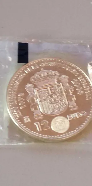 Moneda 12 Euros Plata España 2003 Juan Carlos y So