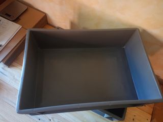 2 Cajas de plastico Eurocontenedor Gris 60x40x17cm