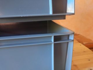 2 Cajas de plastico Eurocontenedor Gris 60x40x17cm